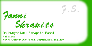 fanni skrapits business card